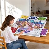 LAVIEVERT Tilting Puzzle Board 1000pc Light Gray Felt Stand Cover 5 Drawers view 9