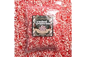 SWEETZO Crushed Peppermint Candy Pieces, Red and White Classic Flavor, Perfect Christmas Dessert and Drink Toppings, Resealable Bag, 12 Ounces