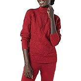 Amazon Essentials Women's Winter Long-Sleeve Sweater, Soft Touch Funnel Neck Cable Knit
