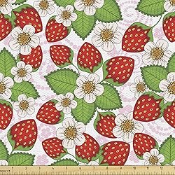 Ambesonne Spring Fabric by The Yard, Floral Pattern