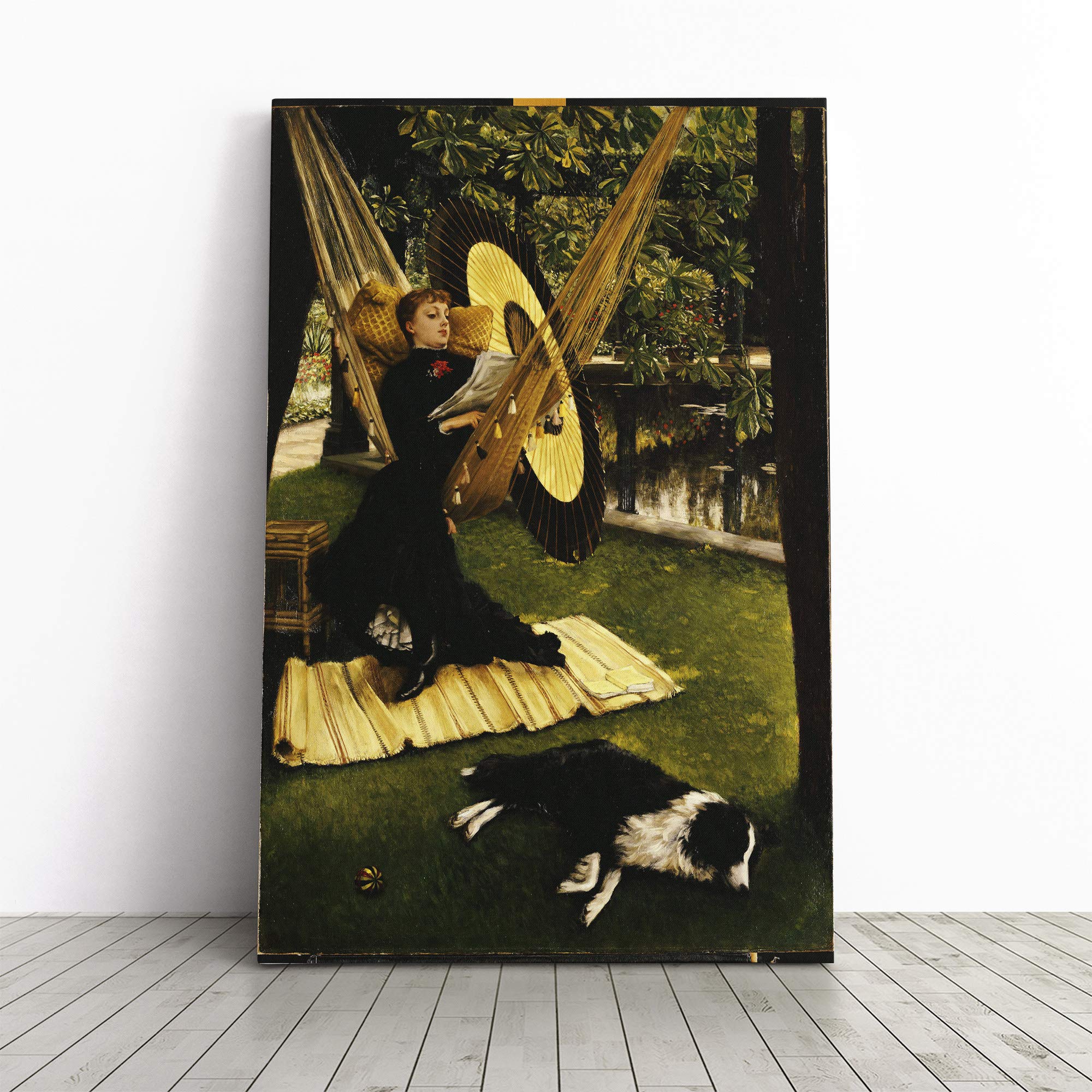 James Tissot The Hammock Canvas Print | Gallery Wrapped 30mm Frame Wall Art | 20x14 inches | Ready to Hang | Modern Picture | Living Room Bedroom Lounge Office