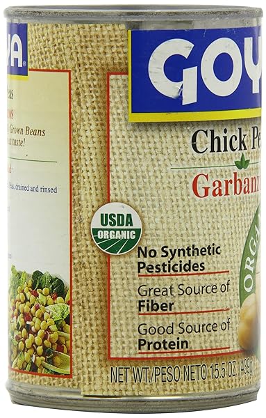 GOYA ORGANIC CHICK PEAS, GARBANZO BEANS, LOW SODIUM, 15.5 OZ