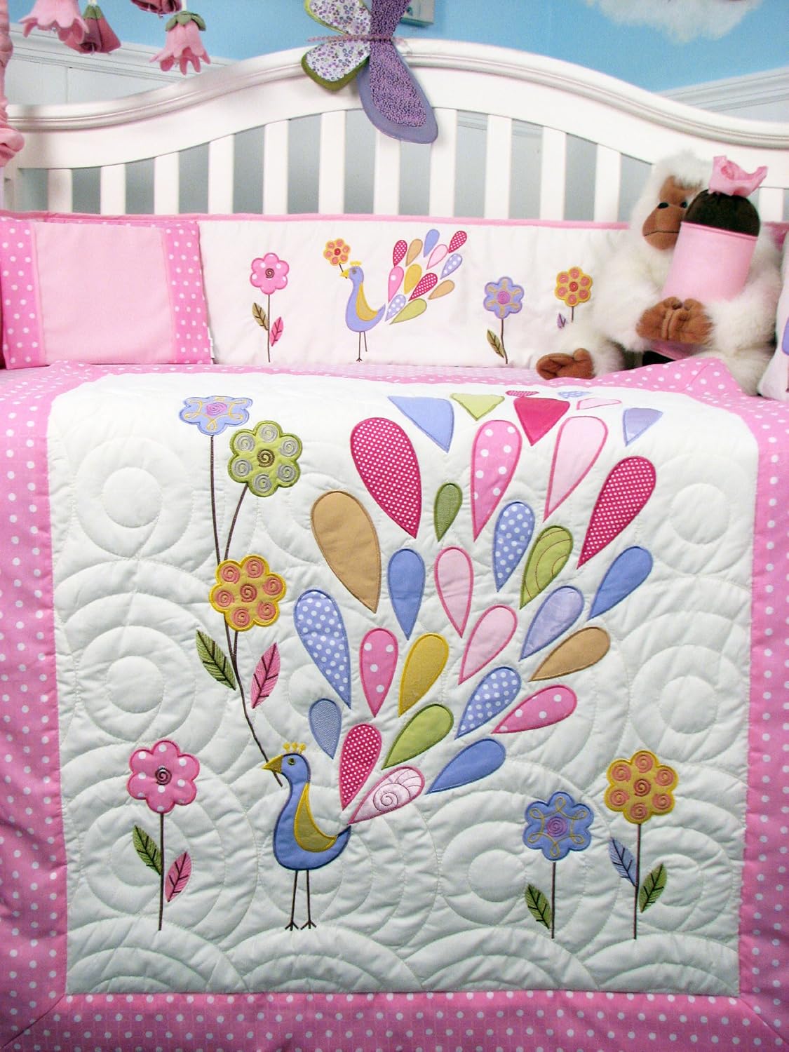 peacock crib bedding