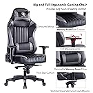 KILLABEE Big and Tall 400lb Memory Foam Gaming Chair - Adjustable Tilt, Back Angle and 3D Arms Ergonomic High-Back Leather Racing Executive Computer Desk Office Chair, Grey