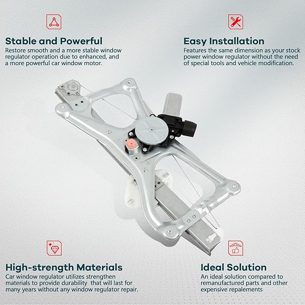 FINDAUTO 748-476 POWER WINDOW REGULATOR FRONT LEFT DRIVER SIDE FIT FOR HONDA CIVIC FOR 2006-2011, WINDOW REGULATOR AND MOTOR ASSEMBLY