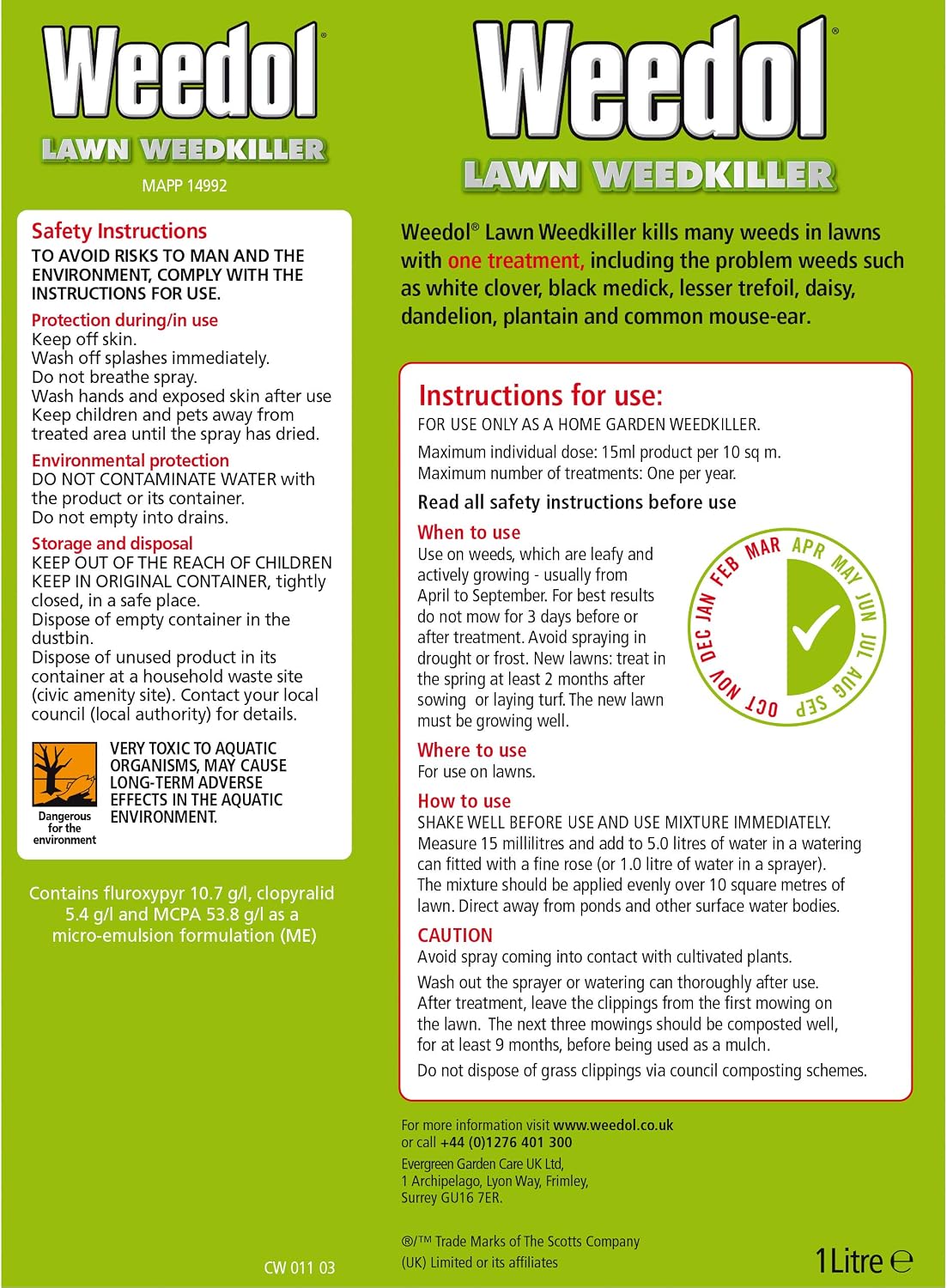 Weedol 1 litre Lawn Weed Killer Concentrate Liquid - Image 3