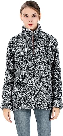 long sherpa pullover