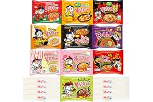 MUNCHMO Korean Spicy Chicken Ramen Variety 10 Packs (10 Different Noodles) Sampler Gift Box, Korean Ramen, Ramen Noodles, Noodles, Asian Noodles Variety Pack, Spicy Chicken Ramen, Carbonara