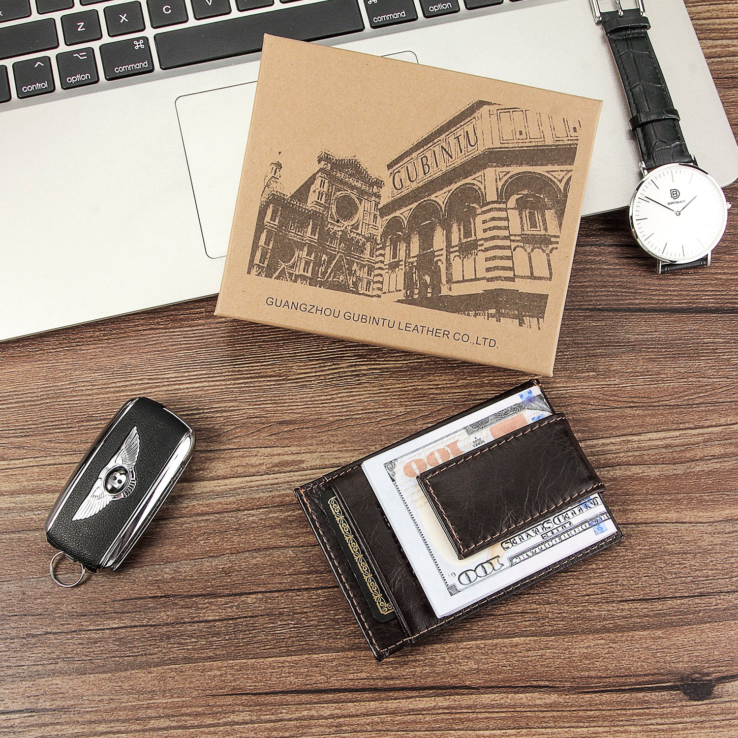 Genuine Leather Slim Wallet - Minimalist Front Pocket Wallet - Leather Money Clip Wallet Card Holders