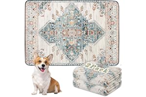SCLOSE Washable Pee Pads for Dogs 2 Pack, 36" x 24" Reusable Puppy Pads, Super Absorbent Dog Pee Pads, Waterproof Bed Pads, Dog Crate Pad, Playpen Mat, Whelping Pads, Rugs, White Medallion
