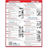 Safety Magnets by ZOCO - CPR &amp; Choking Fridge Magnet - Updated CPR &amp; Choking Guidelines - Heimlich Maneuver Laminated Card 8.5x11 for Infants Children &amp; Adults - Classroom &amp; Home Safety Reference