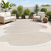 JONATHAN Y Rustic Abstract Indoor Outdoor Area Rug 8X10 Beige/Cream, Jasper Modern for Backyard, Patio, Porch, Easy-Cleaning,
