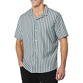 Amazon Essentials Men's Vacation Cotton Button-Down Resort Shirt, Short Sleeve