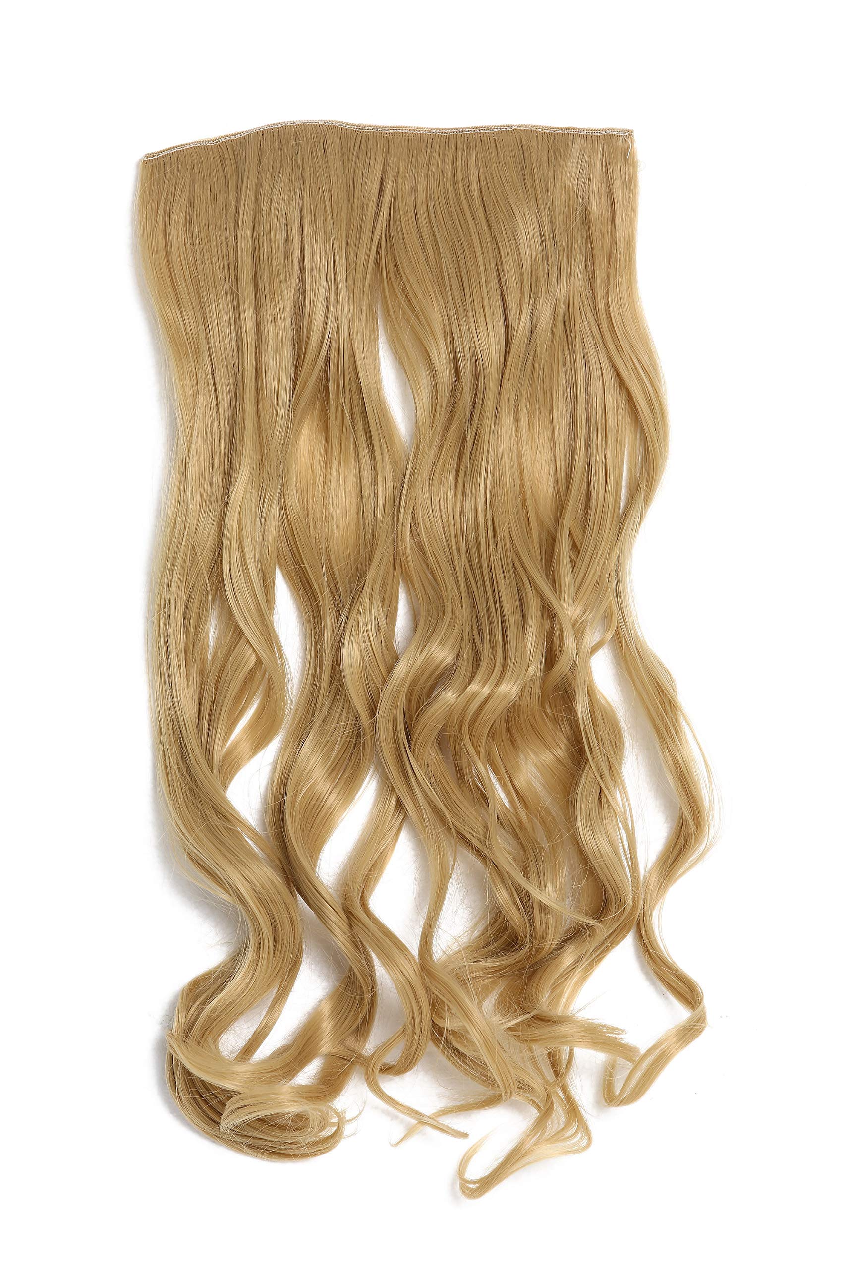 WIG ME UP - YZF-3180-86 Hairpiece Halfwig (half wig) 5 Microclip Clip-In Extension wide full back of head long curled curls gold blonde