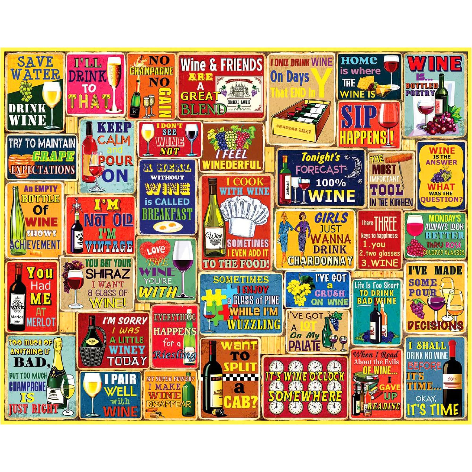 White Mountain Puzzles - I Love Wine - 1000 Piece Jigsaw Puzzle