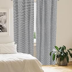 Lunarable Grey and White Curtains, Zigzag Arrow
