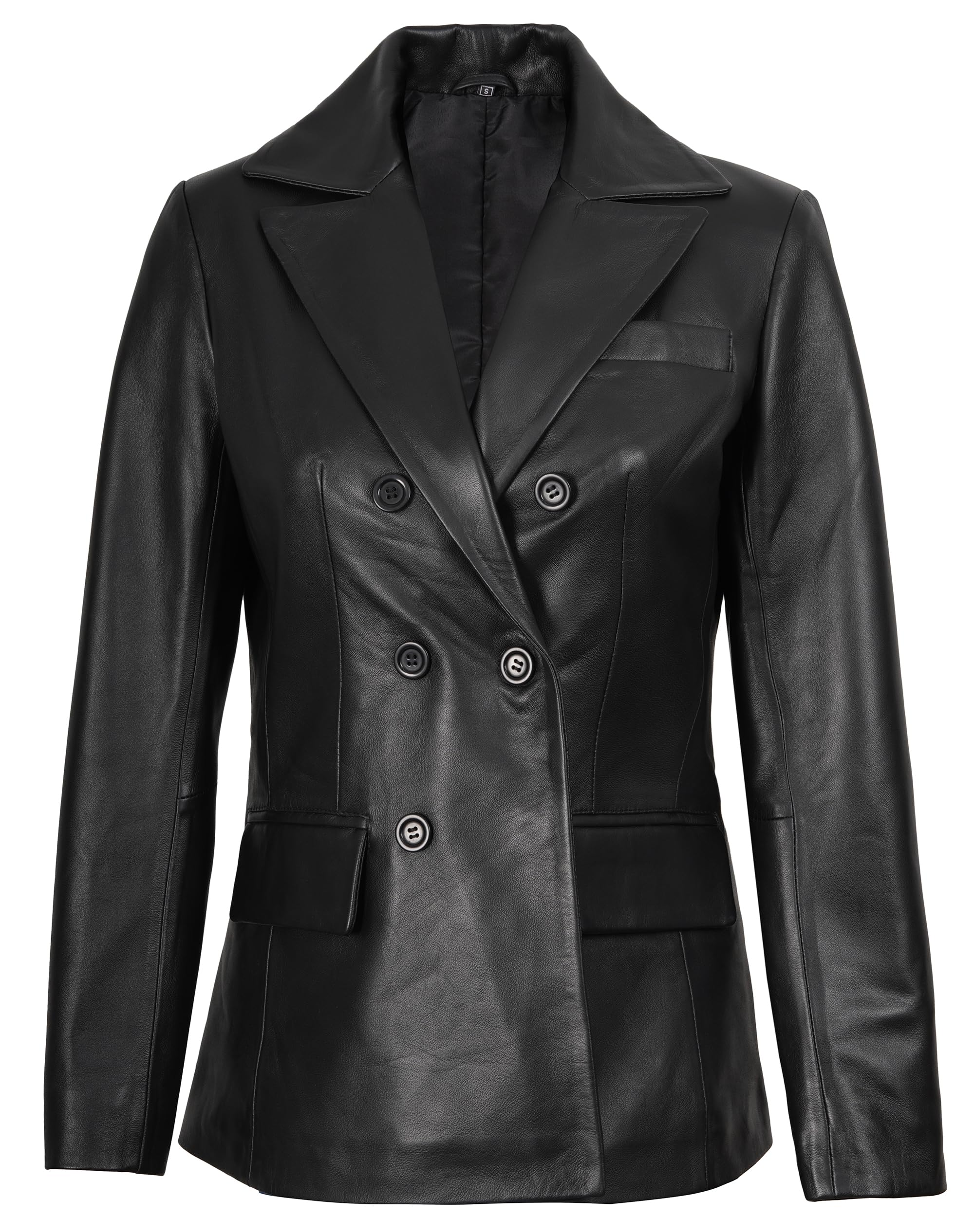 Photo 1 of ***(HEAVILY USED/ MINOR DAMAGE)***Decrum Black Leather Blazers for Women Jacket - Womans Blazer | [1512345] Breanna, XL