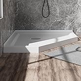 Shower pan,Goodyo 36 in. D x 36 in. W x 3.5 in. H Corner Drain Neo-Angle Shower Base in White