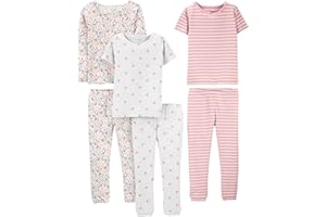 Simple Joys by Carter's Girls 6-Piece Snug-Fit Cotton Pajama Set