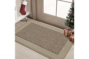 BEQHAUSE Indoor Door Mat 20" x 32", Dirt Trapper Door Mats Non-Slip Entryway Rugs Washable, Resist Dirt Absorbent Welcome Mat, Low Profile Floor Mats for Front Back Door and Entryway, Taupe