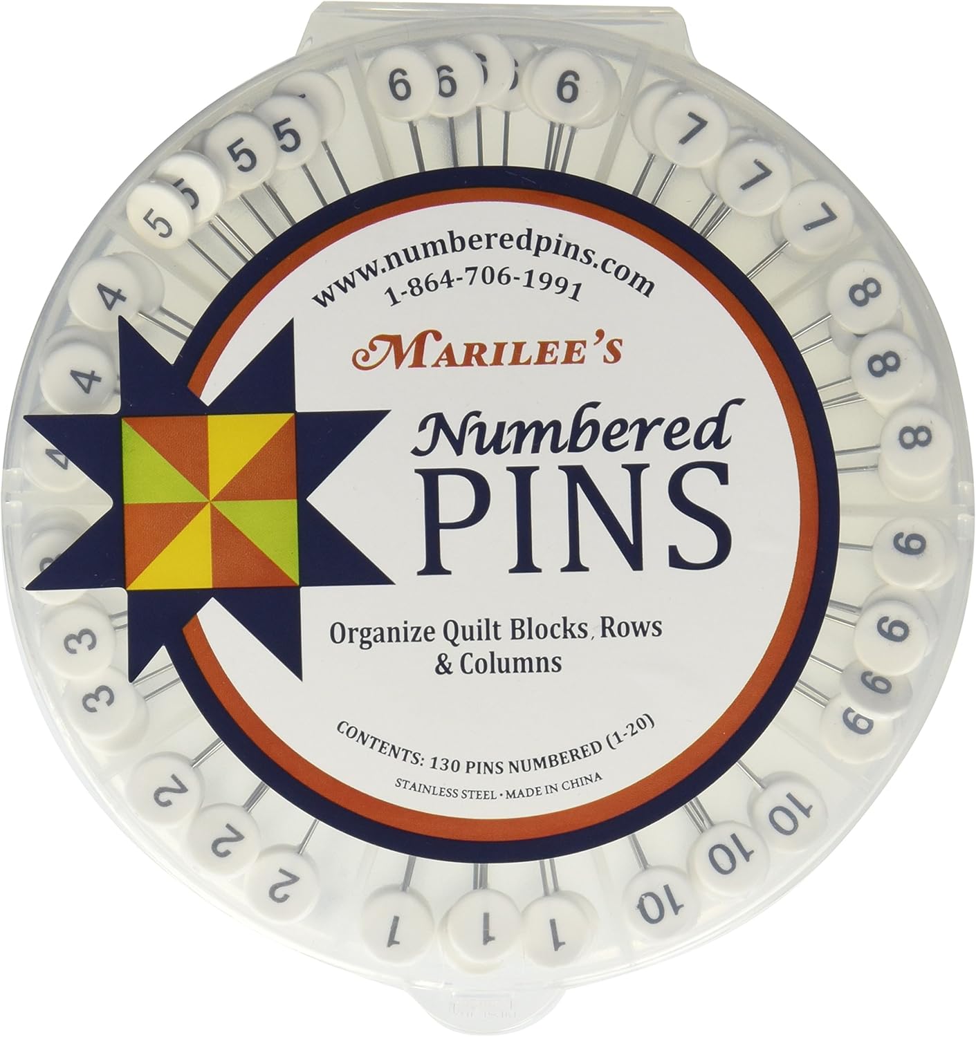 Marilee's Numbered Pins Marilee's Numbered QPins, Metal, White Amazon