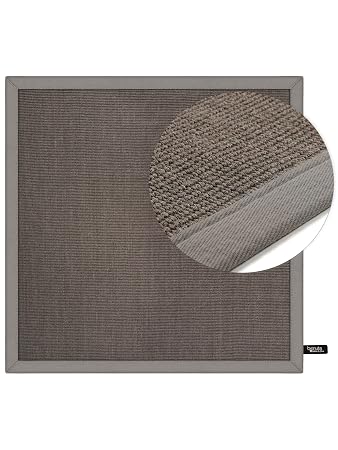 Amazon De Benuta Kurzflor Teppich Sisal Quadratisch Taupe 200x200