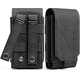 Urvoix Dual Cell Phone Holster, Belt Phone Pouch, Molle Phone Holder Belt Case for iPhone 17 Pro Max/iPhone 16 15 14 13 Pro Max/iPhone 16 15 14 Plus, Tactical Accessories Bag for Outdoor Hiking