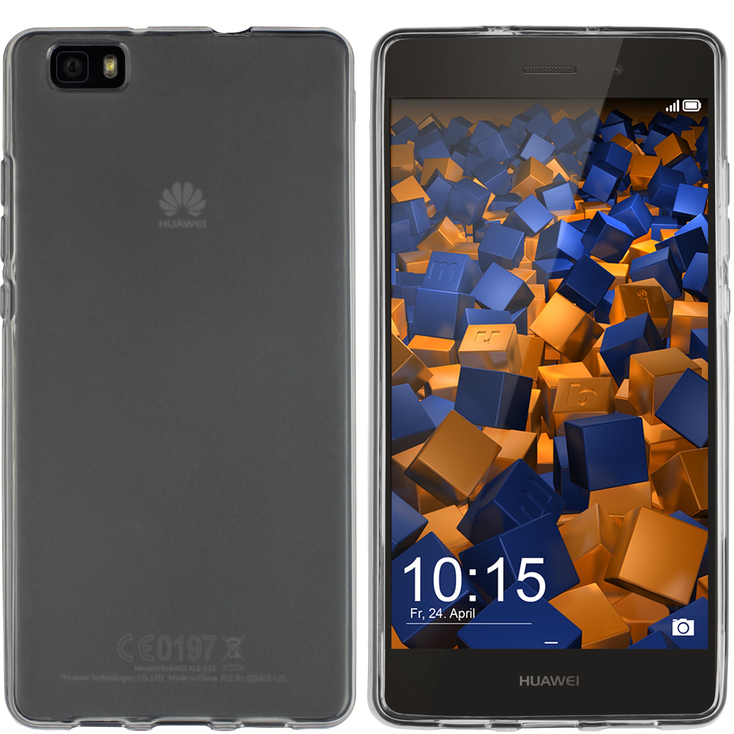 mumbi Case Compatible with Huawei P8 Lite 2015 Mobile Phone Case, Transparent Black — image 1