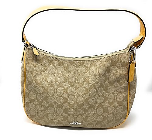 coach zip shoulder bag in signature canvas