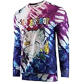 Screenshotbrand Mens Urban Hip Hop Premium Tie Dye Fleece - Pullover Active Urbanwear Street Fashion Crew Neck Sweatshirt