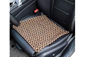 EXCEL LIFE Natural Wood Beaded Seat Cover Pad Mat Comfy Cool Summer Massage Seat Cushion (Square) Medium Size for Car, Sedan,SUV Office Chair