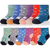 Eocom 6 Pairs Baby Boys Girls Wool Socks Infant Toddlers Kids Unisex Winter Thick Soft Warm Thermal Crew Socks