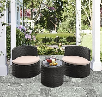 Amazon Com Armen Living Lckachbe Kailani Wicker Patio Chair Set