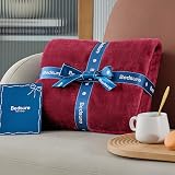 Bedsure Fleece Throw Blanket Dark Red 130x150 cm Soft Microfibre view 7
