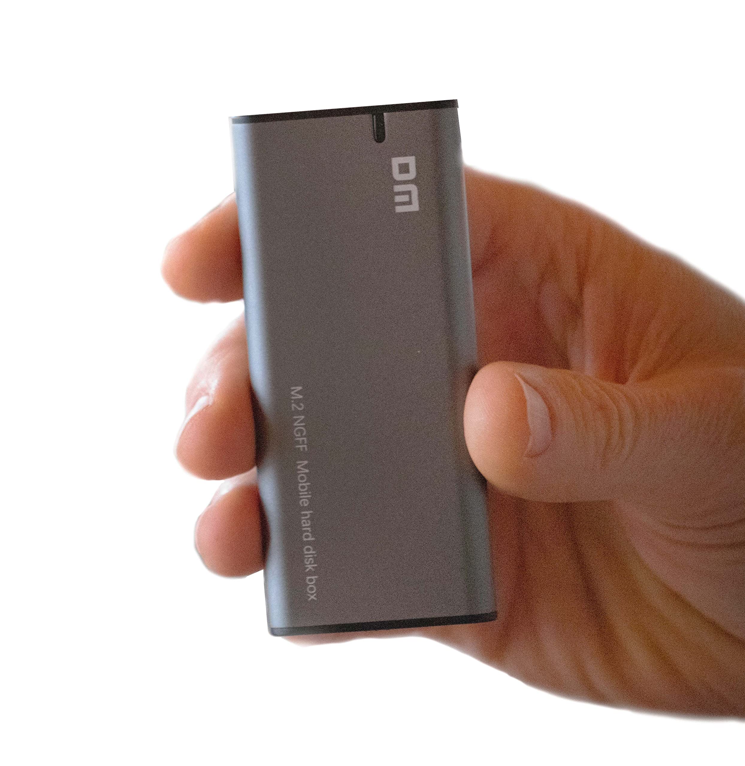 Dynon Metrics Computer Hard Drive Enclosures – M.2 SSD NGFF SATA 3 Compatible Hard Drive Enclosure – USB Type-C 3.1 and USB-A Cable – Heat Dissipating Air Channels, Extruded Alloy Design