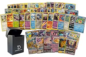 Pokémon Compatible 100 Card Lot with 3 Legendary Ultra Rare Cards Bundle- with Dan123yal Deck Box Included
