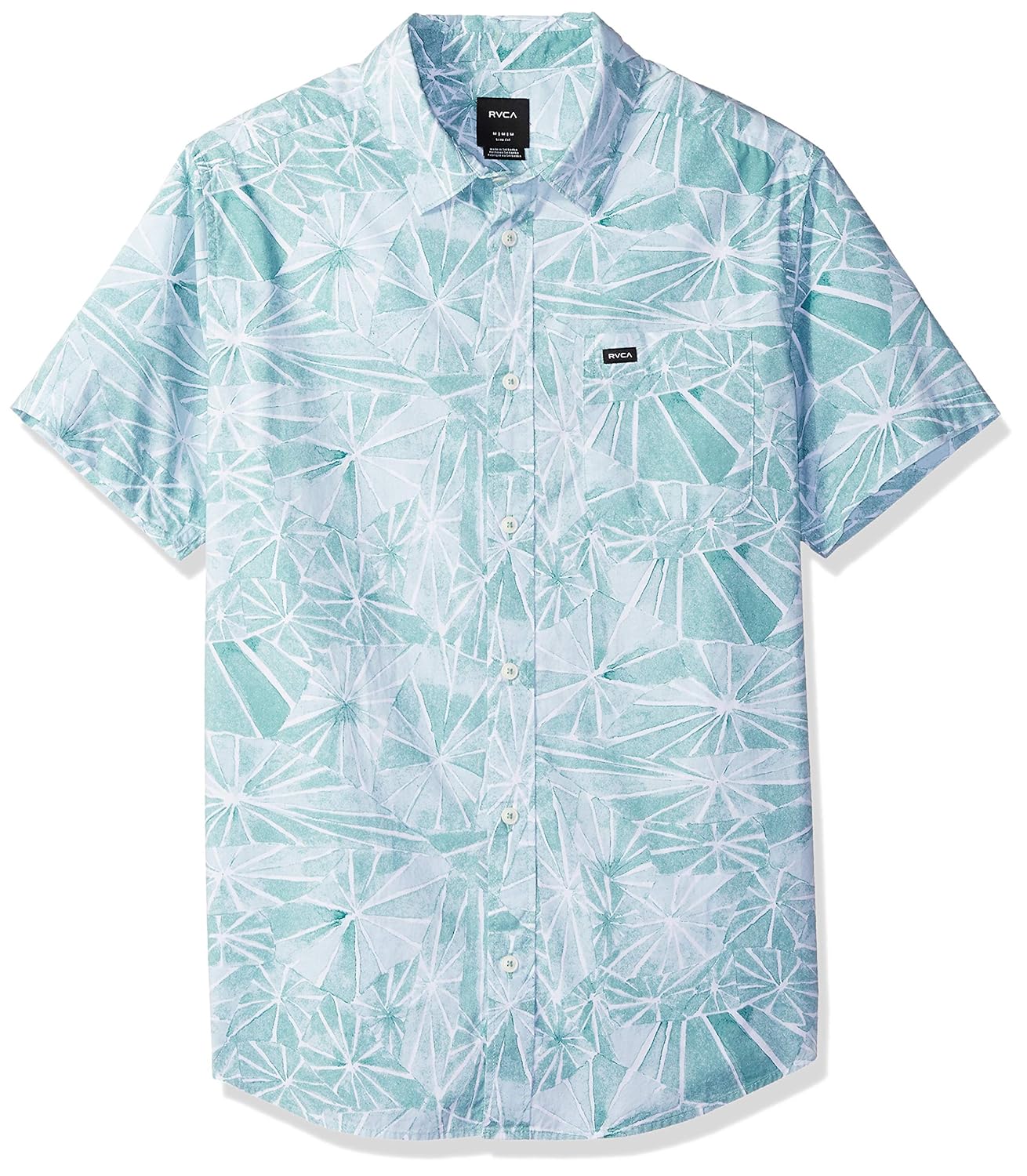 RVCA Mens Blade Short Sleeve Woven Button Up Shirt