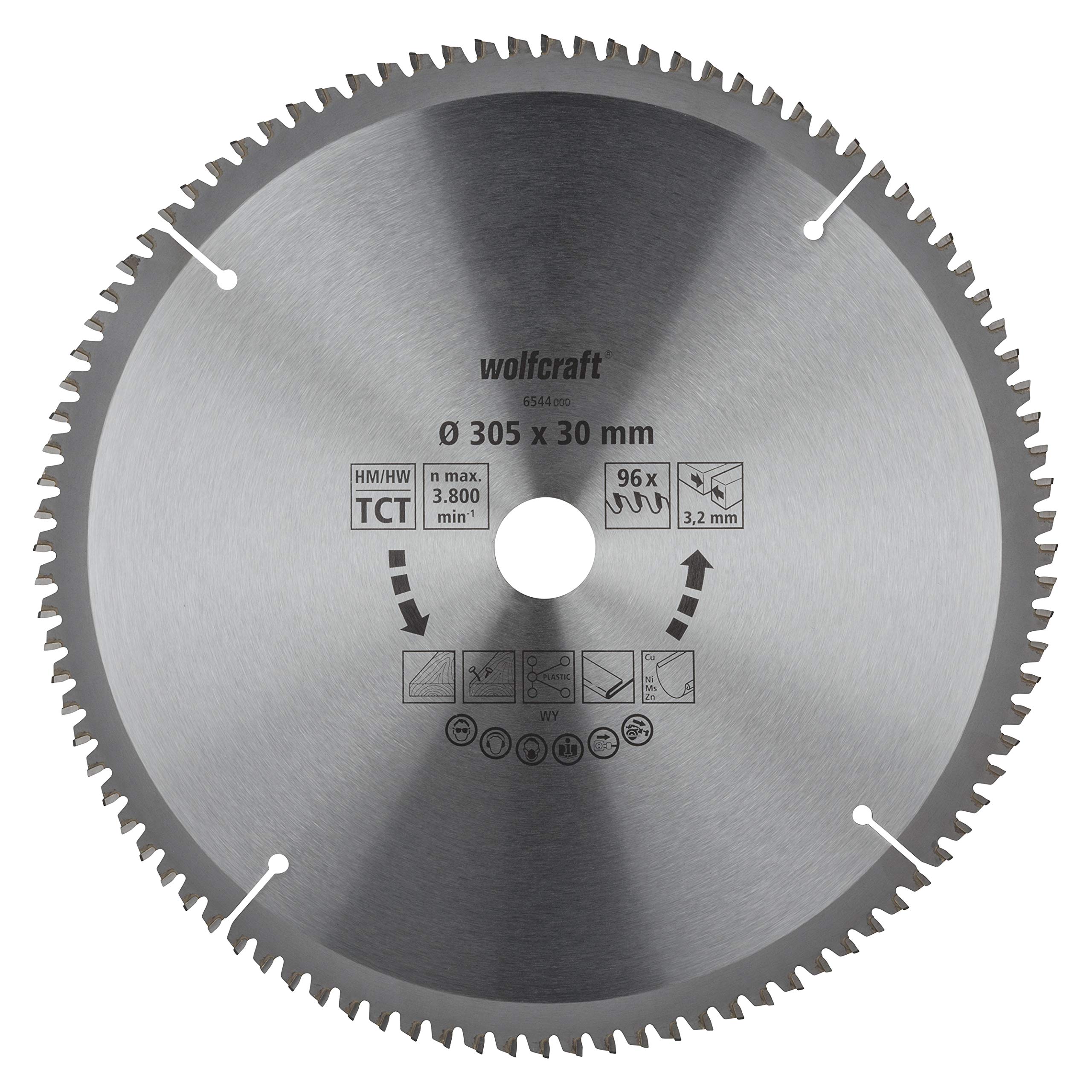 wolfcraft TC Cross and Mitre Cut Saw Blade, purple series I 6544000 I Fine, clean cuts