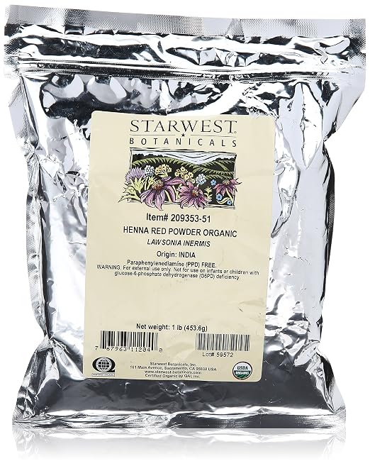 Henna Powder Red Organic – Starwest Botanicals 1 lb