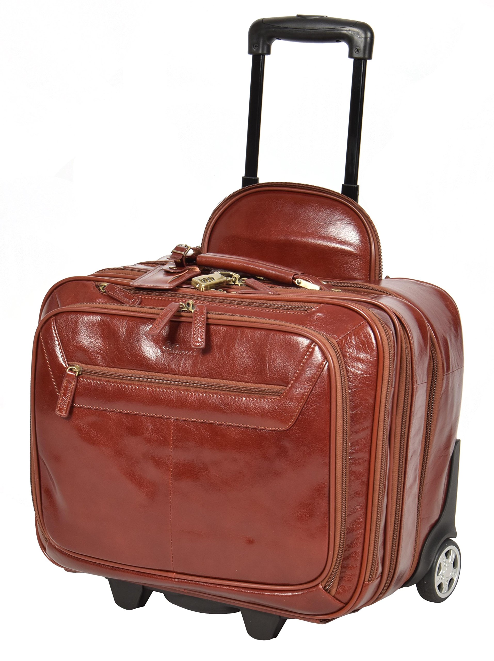 leather pilot case with wheels