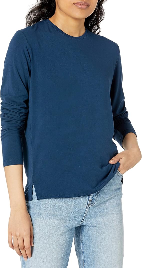 Majestic Women's Long Sleeve Boxy Crew TShirt Amazon.co.uk Clothing