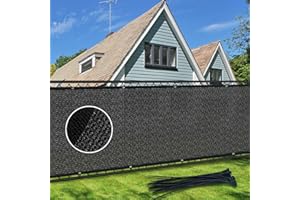 Zyerch Fence Privacy Screen 6' X 50' Heavy Duty Balcony Privacy Screen, 170 GSM Mesh Fence Shade Privacy Fence Screen 90% Blockage with Brass Grommets for Patio, Outdoor Backyard, Black