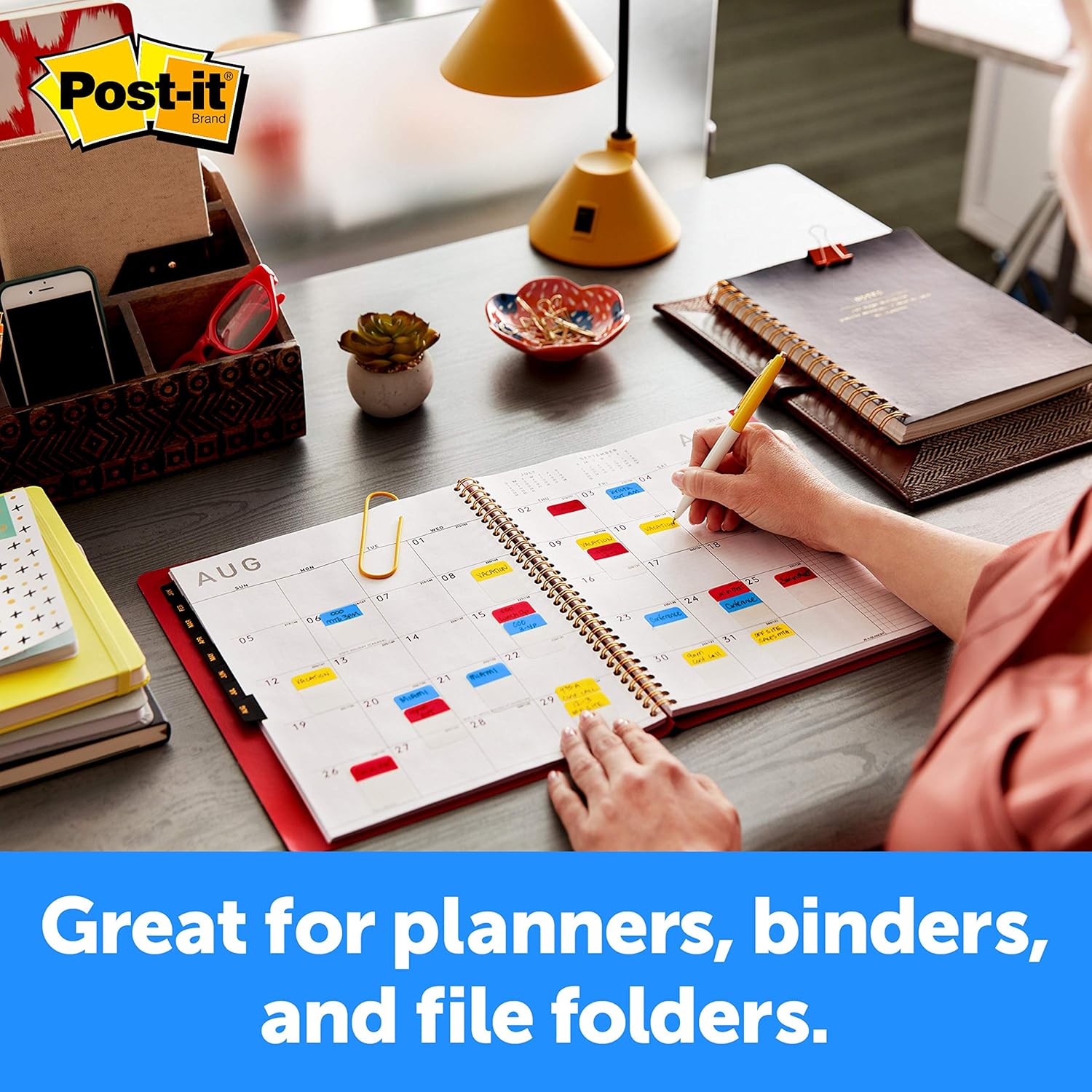 Post-it Tabs Value Pack, Assorted Primary Colors, Durable, Writable, Repositionable, Sticks Securely, Removes Cleanly, 1 in. and 2 in. Sizes, 114 Tabs/Pack, (686-VAD2) : Tape Flags : Office Products