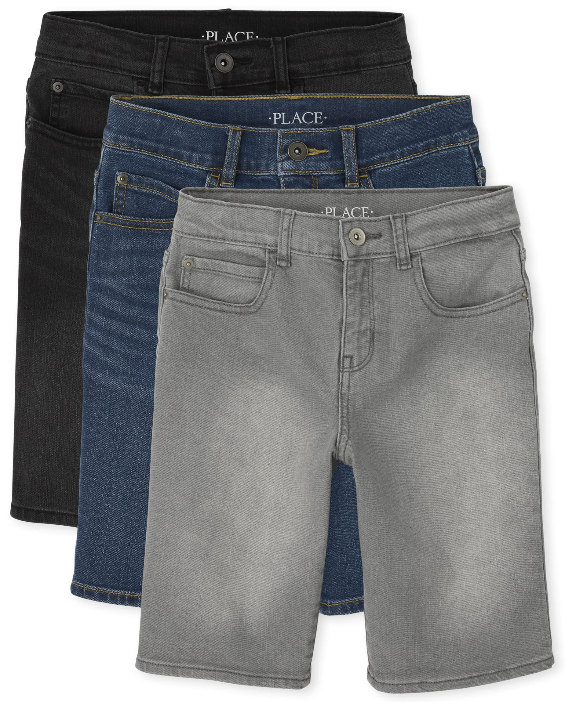 Photo 1 of The Children's Place Boys Stretch Denim ShortsHUME/Strand/Packer WASH-3 pack5
