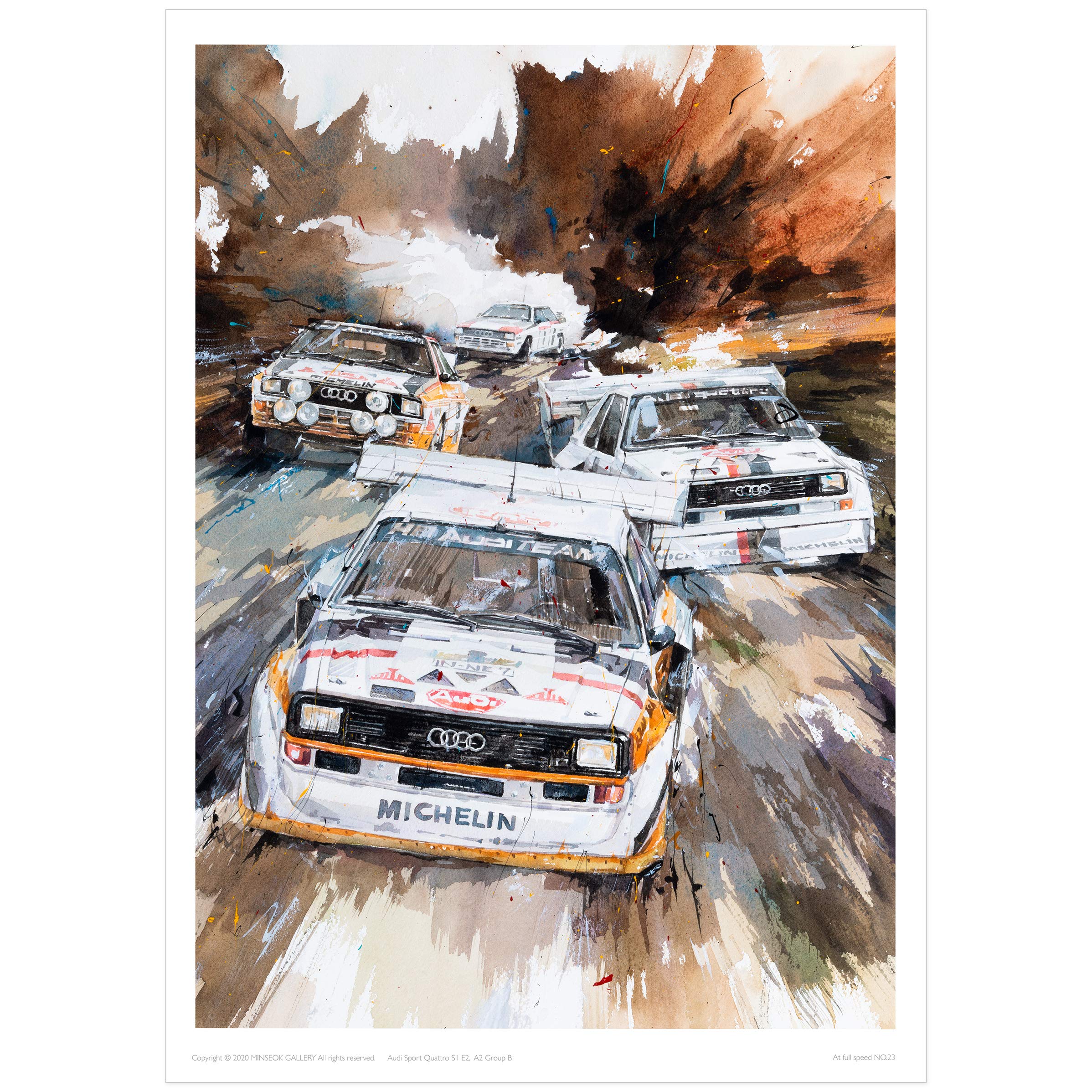 MINSEOK Watercolor Car Posters Room Decor - Premium A3 Art Old Print Pictures, Perfect Car Wall Art Gift - Dynamic Rally Sports Cars