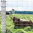 Toriexon Farm Fence 4FT x 164FT, Galvanized Cattle Fence, Heavy Zinc Coating Wire Fencing, Livestock Fence, Goat Fence, Hog Wire Fencing Perfect for Pest Control, Livestock & Animals Protection