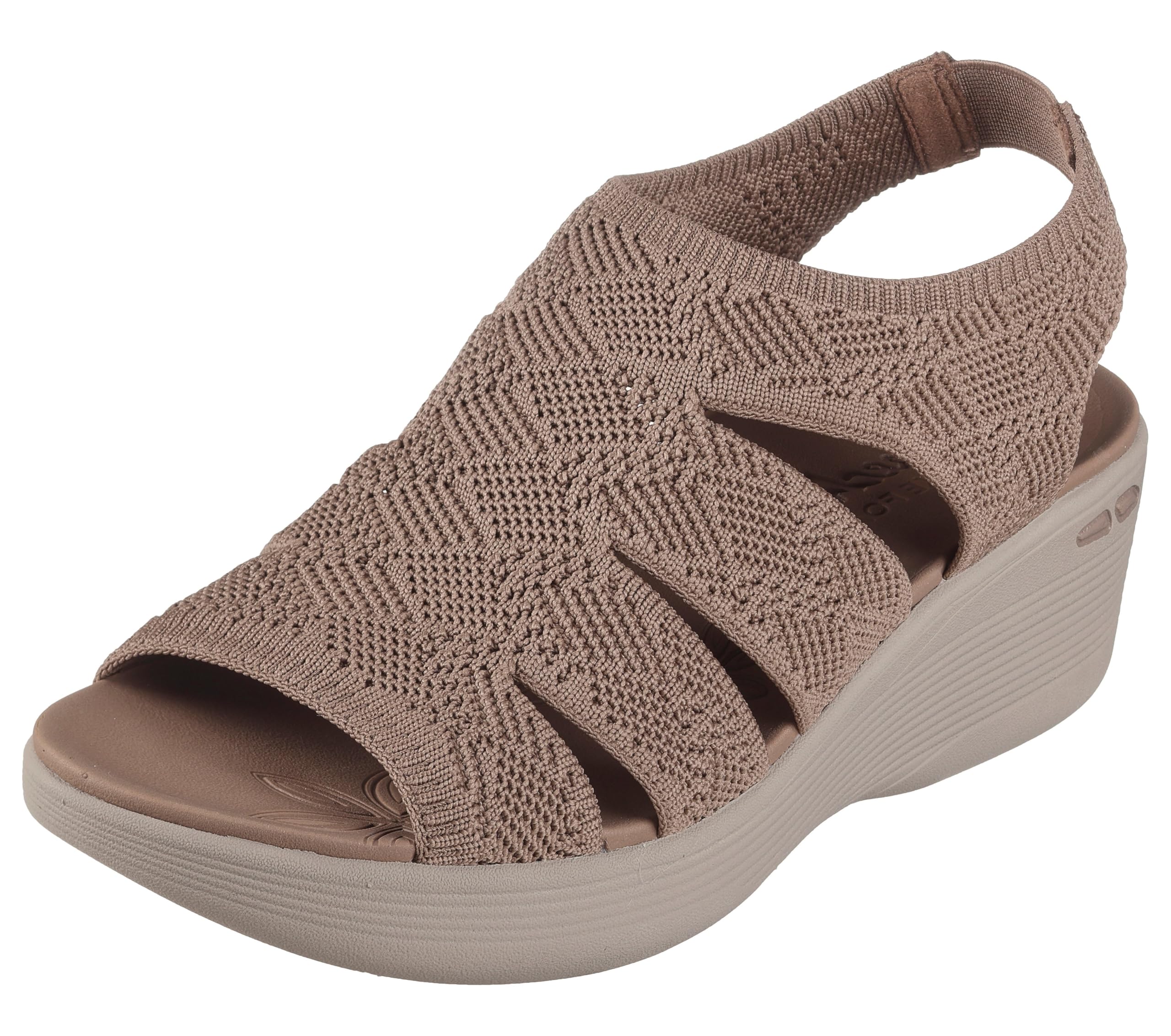 Skechers Women’s PIER-LITE – MEMORY MAKER wedge sandal, Mocha 11 M