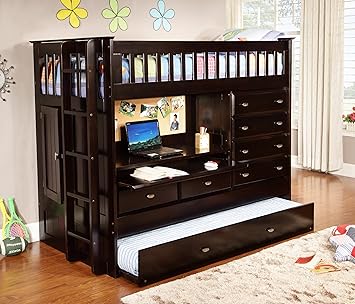 Amazon.com: Discovery World Furniture All in One Loft Bed, Twin ...