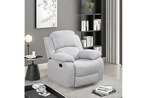 ChicFurnit Electric Recliner Chair, Modern Home Theater Seating, Velvet Upholstery, Grey, 34" L x 35" W x 41" H