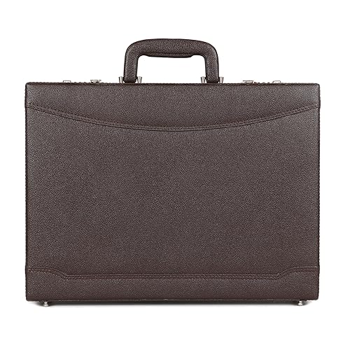 C Comfort Faux Leather Office Briefcase Brown